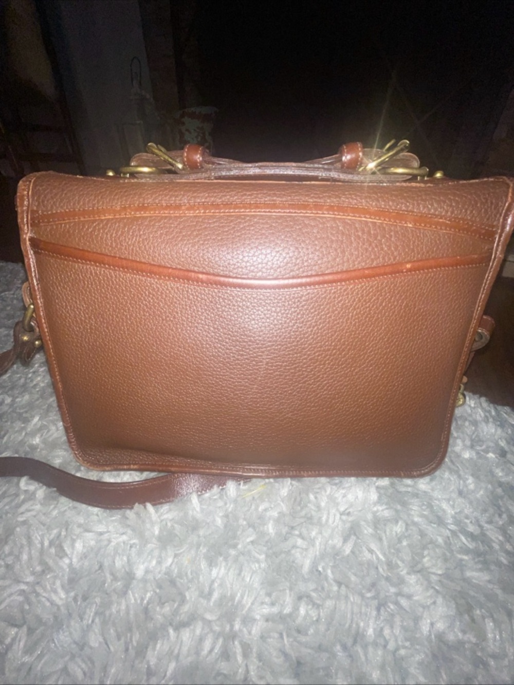 Vintage Dooney & Bourke Chocolate AWL Leather Crossbody Shoulder Bag - Picture 3 of 17